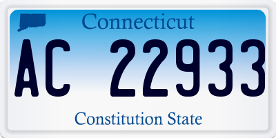 CT license plate AC22933