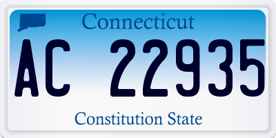CT license plate AC22935