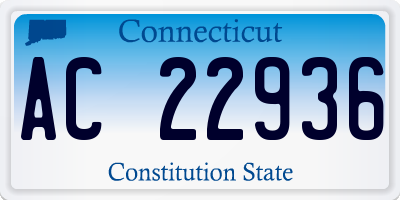 CT license plate AC22936
