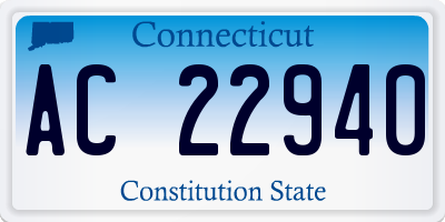 CT license plate AC22940
