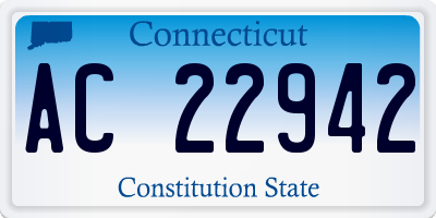 CT license plate AC22942