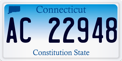 CT license plate AC22948