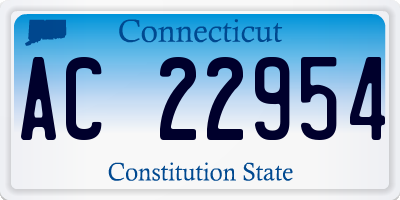 CT license plate AC22954
