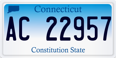 CT license plate AC22957