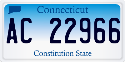 CT license plate AC22966