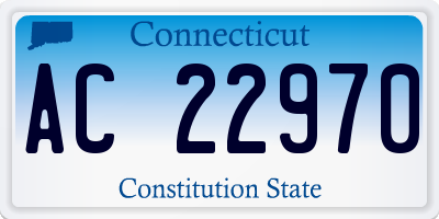 CT license plate AC22970