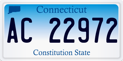 CT license plate AC22972