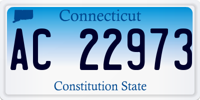 CT license plate AC22973