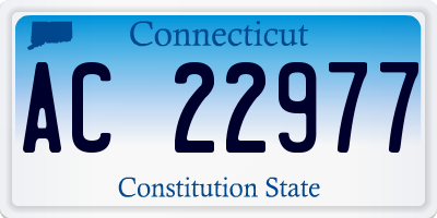 CT license plate AC22977