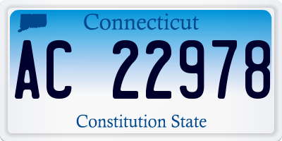 CT license plate AC22978