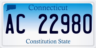 CT license plate AC22980