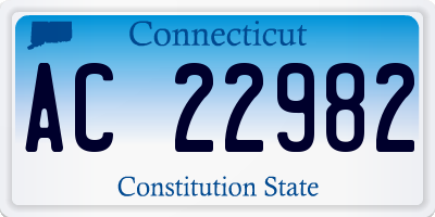 CT license plate AC22982