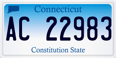 CT license plate AC22983
