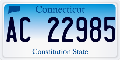 CT license plate AC22985