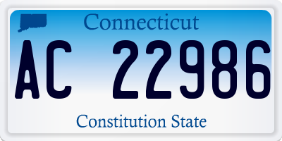 CT license plate AC22986