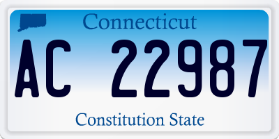 CT license plate AC22987