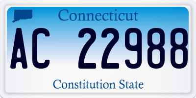 CT license plate AC22988
