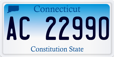 CT license plate AC22990