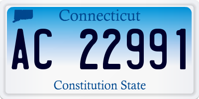 CT license plate AC22991