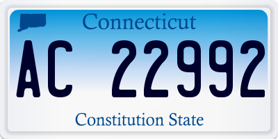 CT license plate AC22992