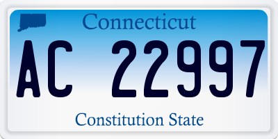 CT license plate AC22997