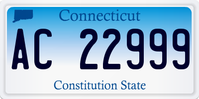 CT license plate AC22999