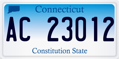 CT license plate AC23012