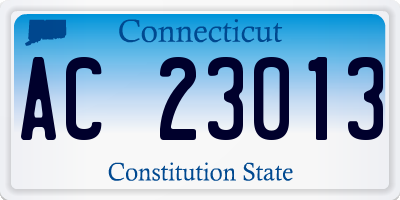 CT license plate AC23013