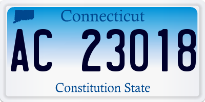 CT license plate AC23018