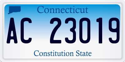 CT license plate AC23019