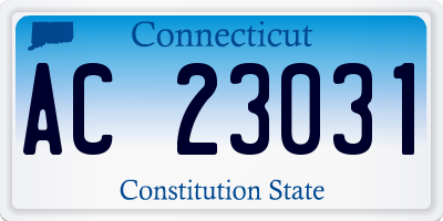 CT license plate AC23031