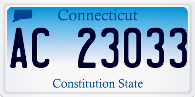 CT license plate AC23033