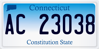 CT license plate AC23038
