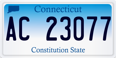 CT license plate AC23077