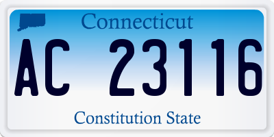 CT license plate AC23116