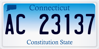 CT license plate AC23137