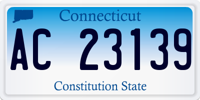 CT license plate AC23139