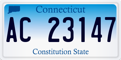 CT license plate AC23147