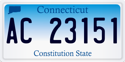 CT license plate AC23151