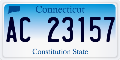 CT license plate AC23157