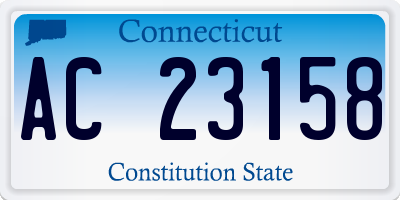CT license plate AC23158