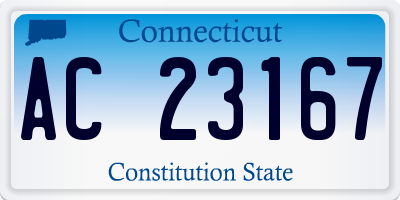 CT license plate AC23167