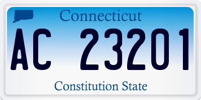 CT license plate AC23201