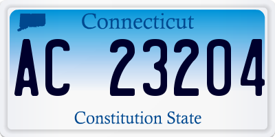 CT license plate AC23204