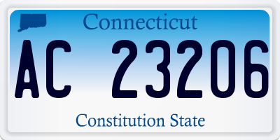 CT license plate AC23206