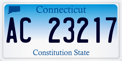 CT license plate AC23217