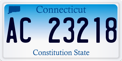 CT license plate AC23218