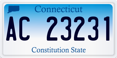 CT license plate AC23231