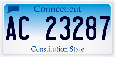 CT license plate AC23287