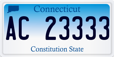 CT license plate AC23333